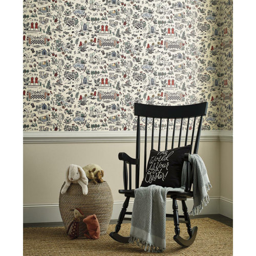 Wonderland 20' L x 27" W Peel and Stick Wallpaper Roll & Reviews